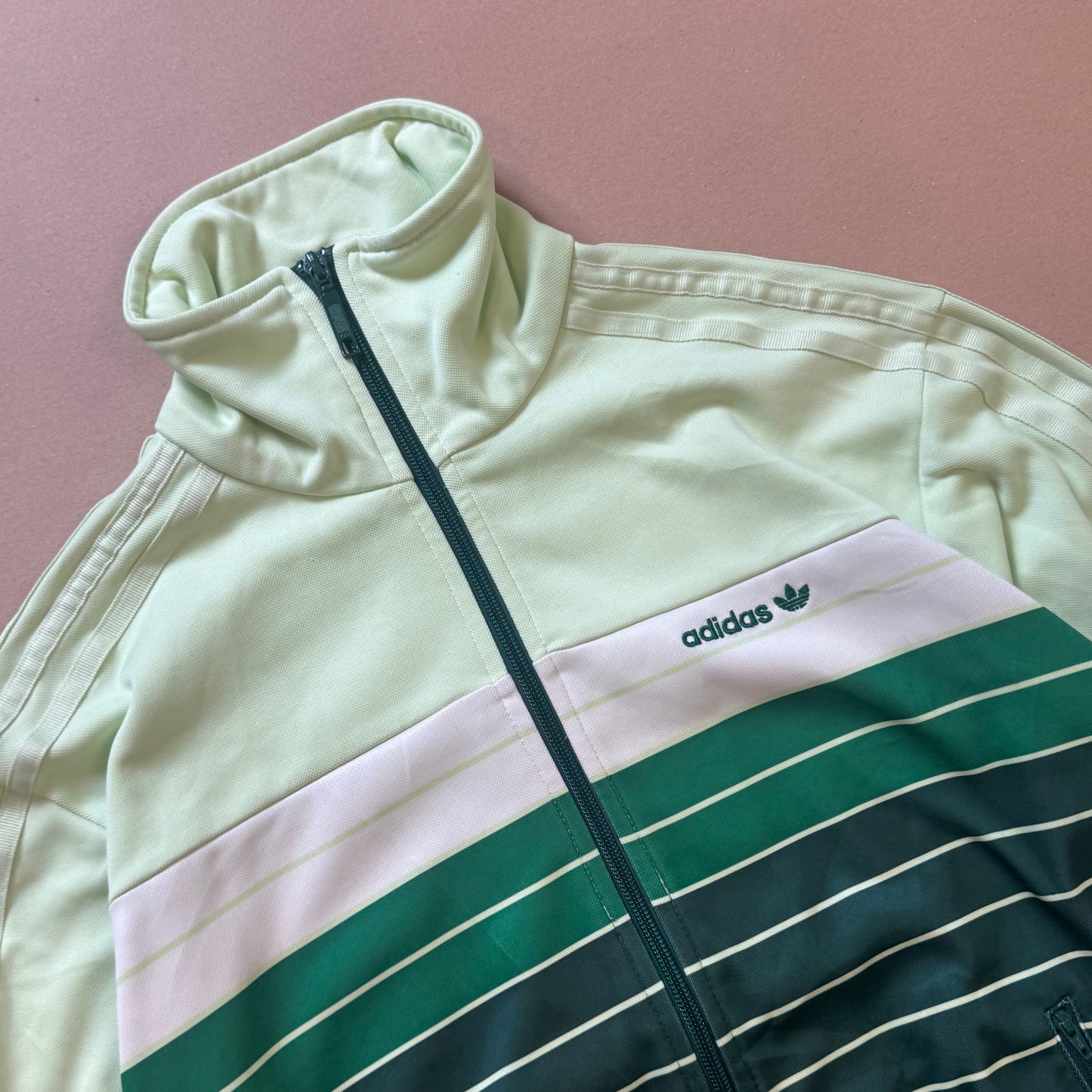 Adidas streetwear green retro track jacket