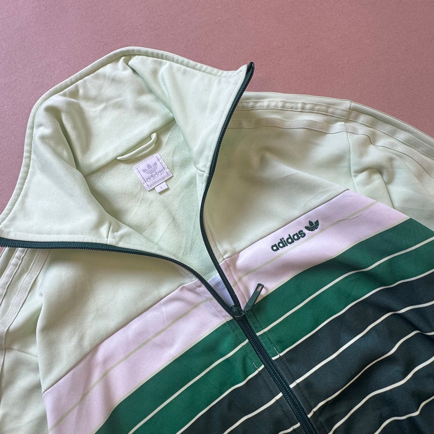 Adidas streetwear green retro track jacket