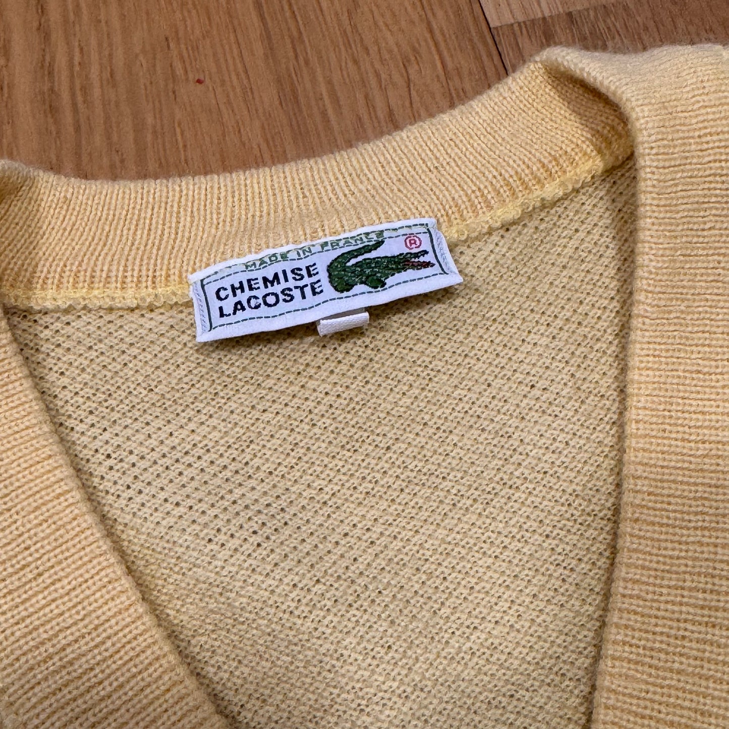 Lacoste vintage 80s yellow wool vest