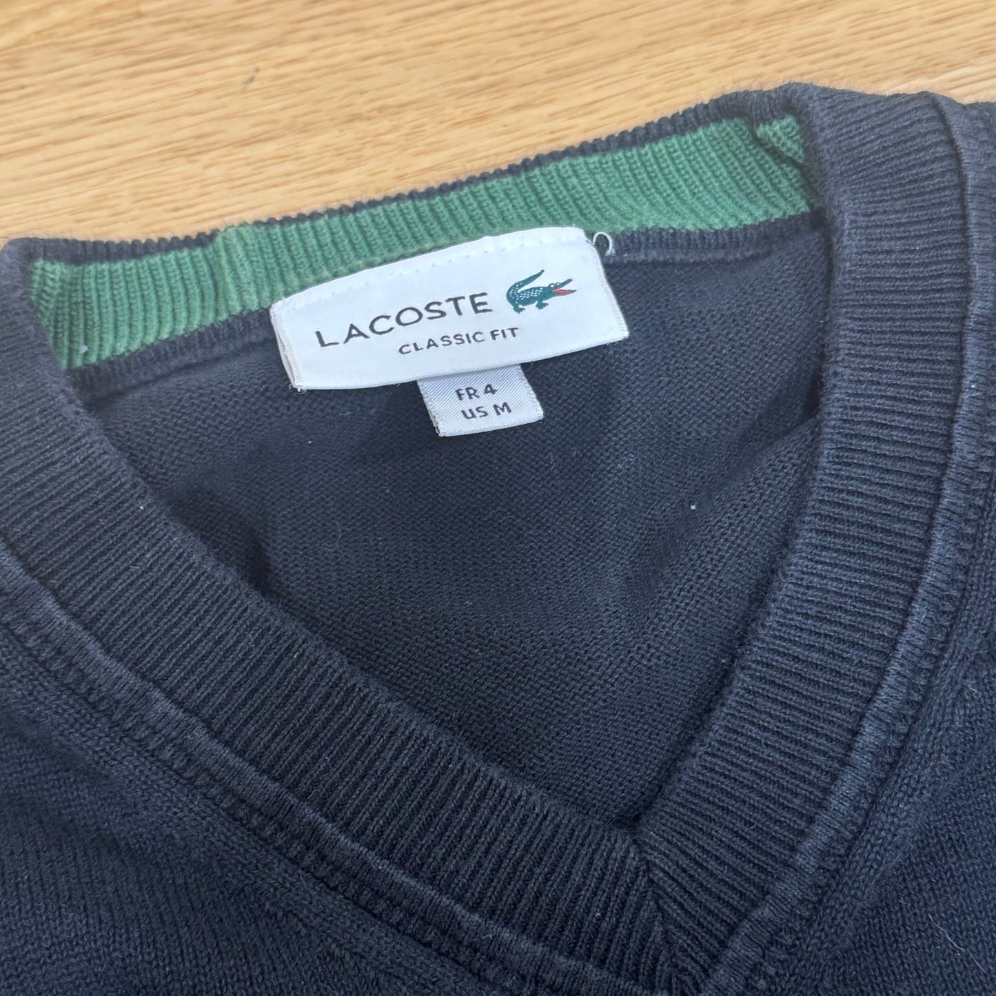 Lacoste dark blue v-neck sweater