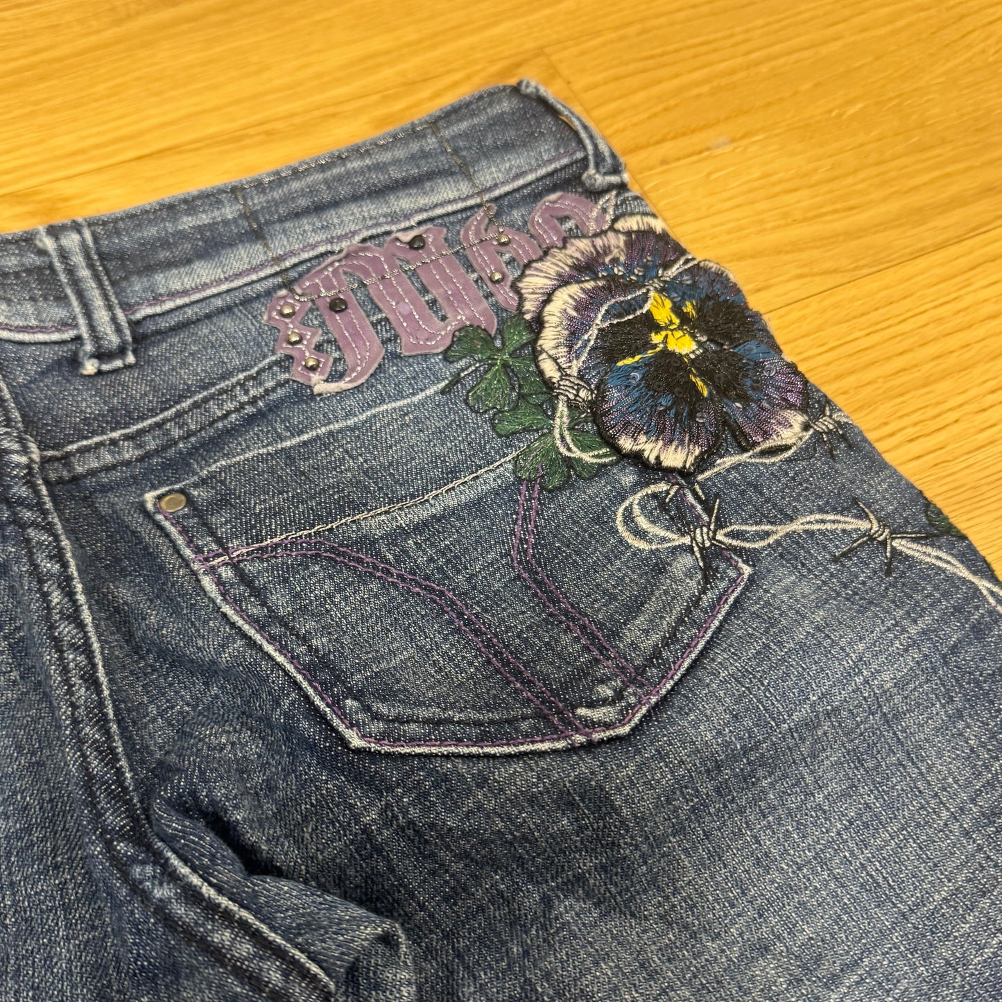 Miss Sixty floral y2k stone washed straight jeans