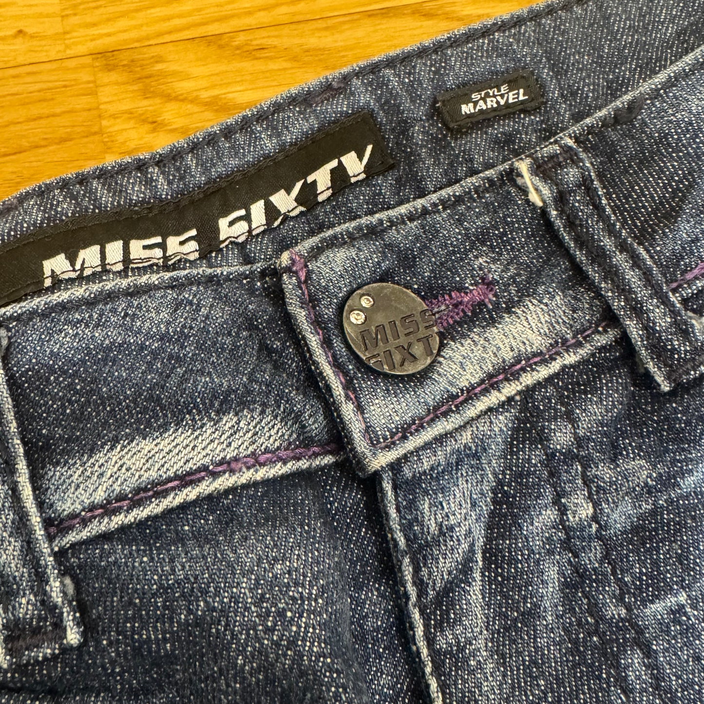 Miss Sixty floral y2k stone washed straight jeans