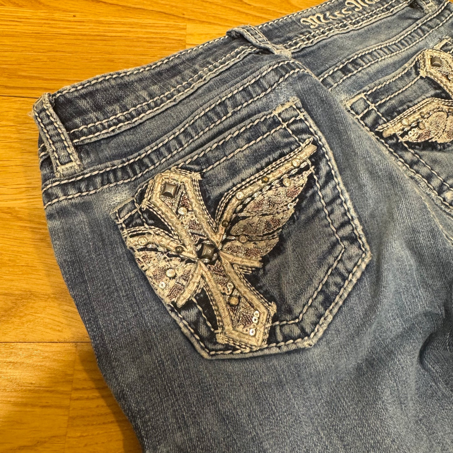 Miss Me y2k rhinestones wide leg jeans