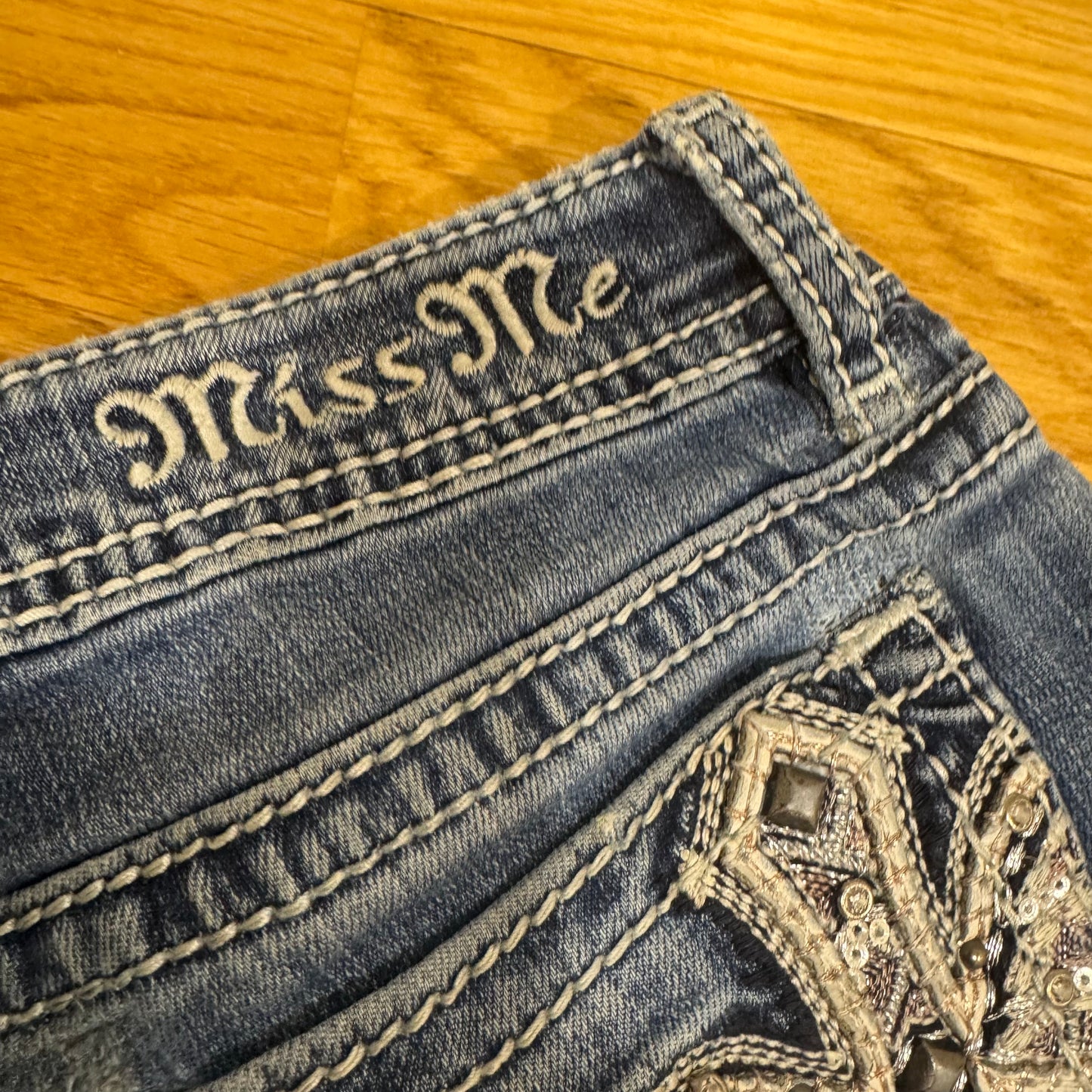 Miss Me y2k rhinestones wide leg jeans