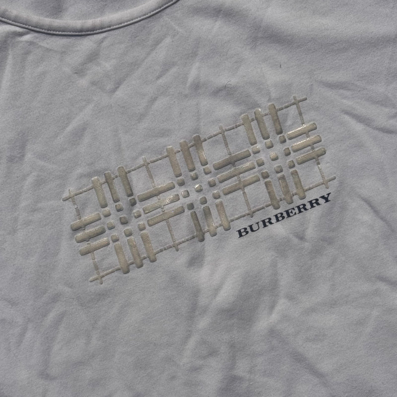 Detailansicht: Sourced limited accessories and clothes Burberry London white cropped T-shirt – Logo, Nähte oder Material