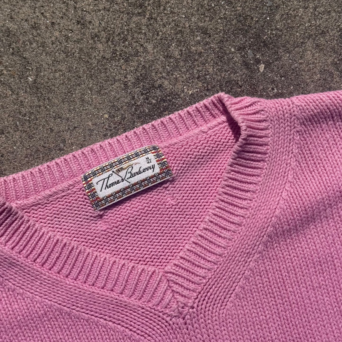 Thomas Burberry vintage pink knitted sweatshirt