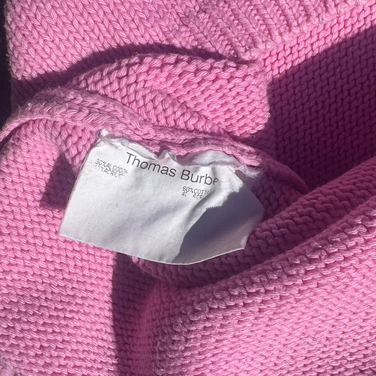 Thomas Burberry vintage pink knitted sweatshirt