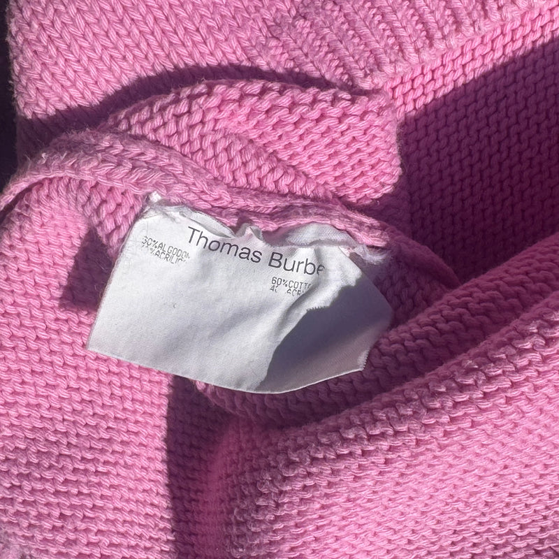 Detailansicht: Sourced limited accessories and clothes Thomas Burberry vintage pink knitted sweatshirt – Logo, Nähte oder Material