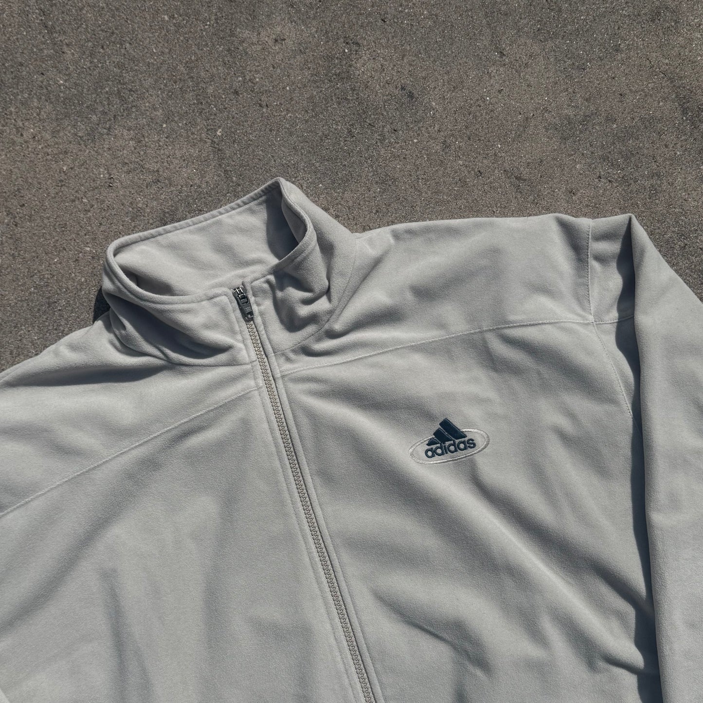 Adidas 90s cream fleece track jacket