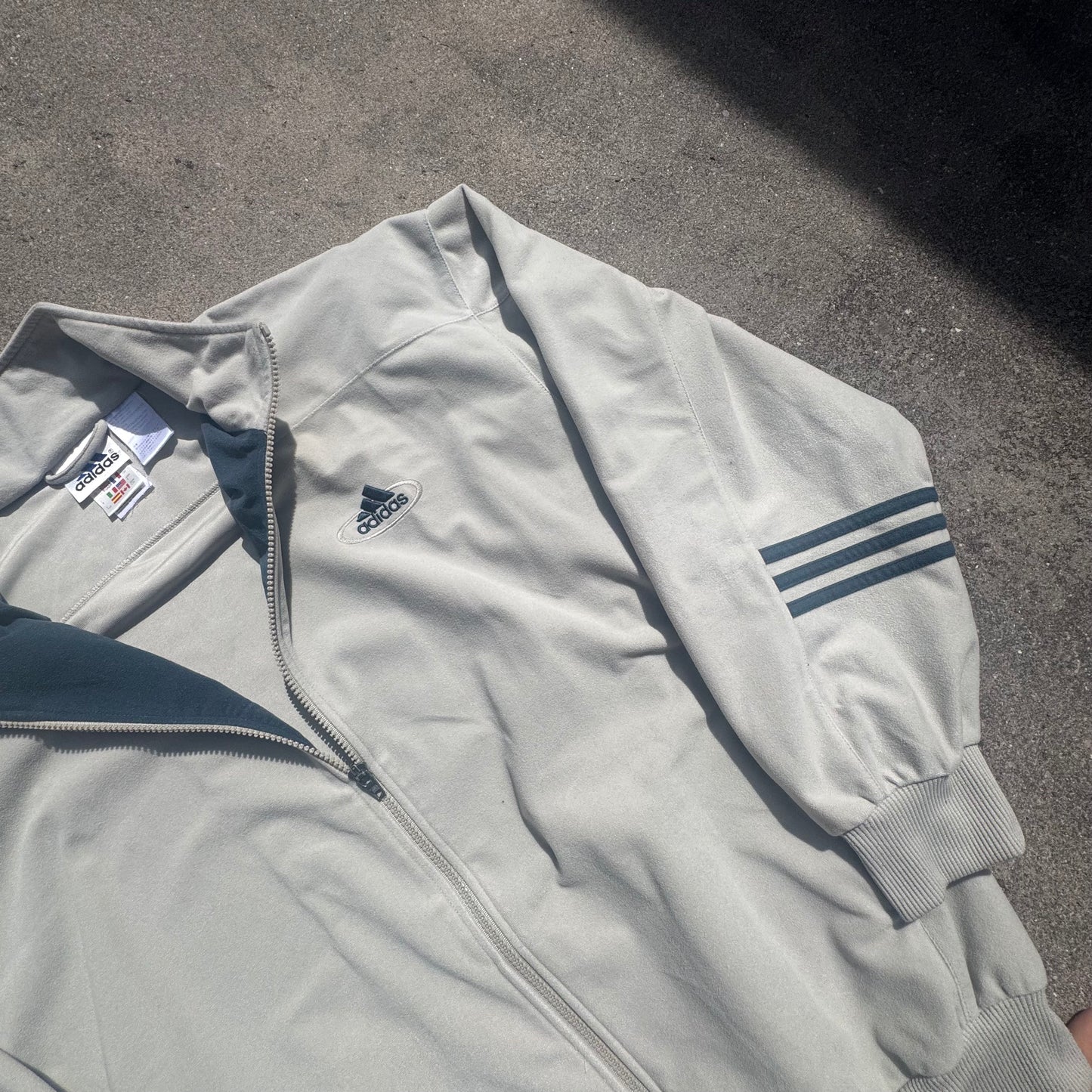 Adidas 90s cream fleece track jacket