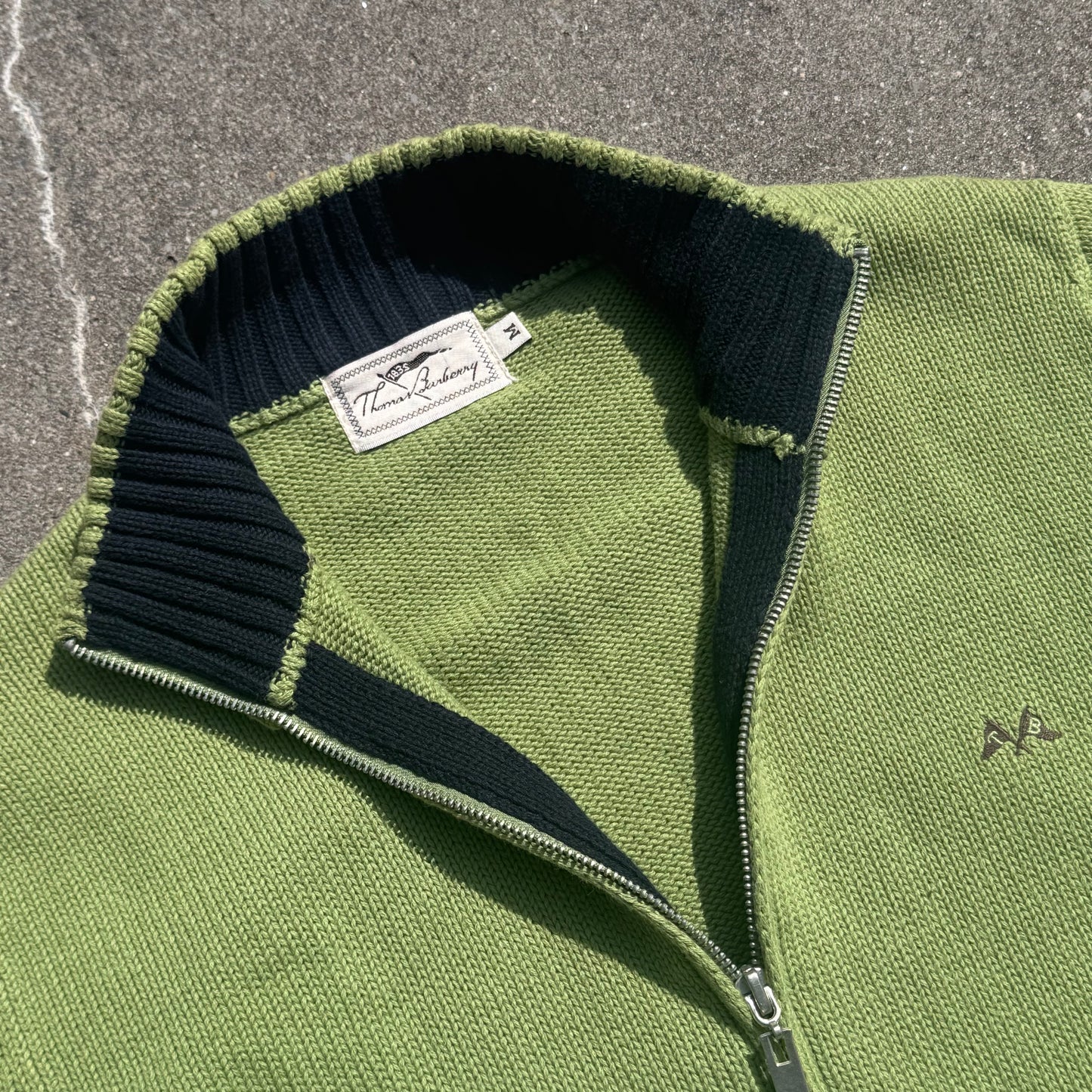 Thomas Burberry vintage green zip jacket