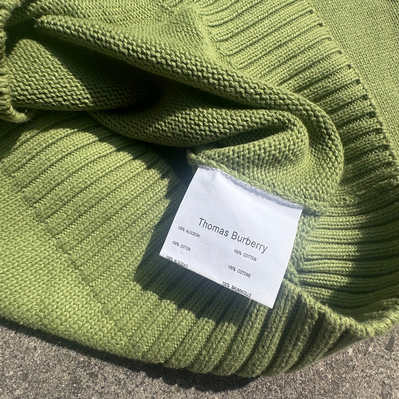 Detailansicht: Sourced limited accessories and clothes Thomas Burberry vintage green zip jacket – Logo, Nähte oder Material
