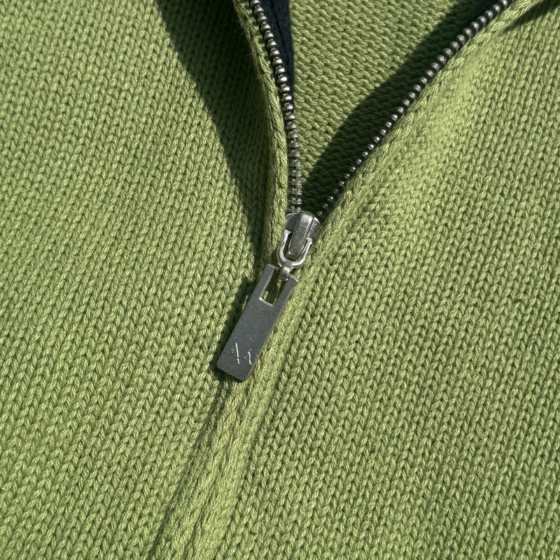 Detailansicht: Sourced limited accessories and clothes Thomas Burberry vintage green zip jacket – Logo, Nähte oder Material