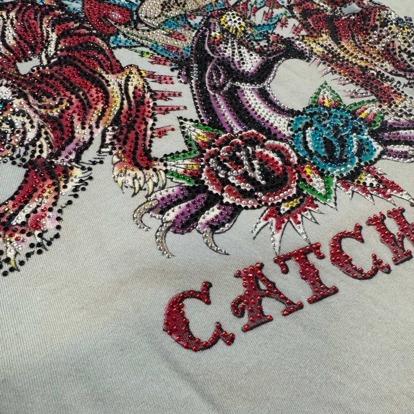 Ed Hardy y2k Aces Cather rhinestones tee