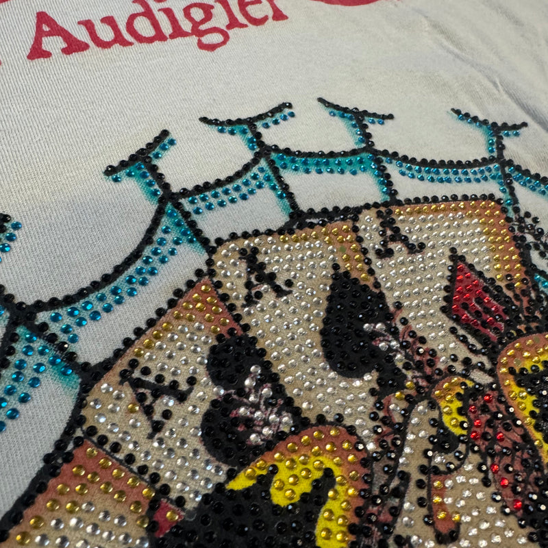 Detailansicht: Sourced limited accessories and clothes Ed Hardy y2k Aces Cather rhinestones tee – Logo, Nähte oder Material