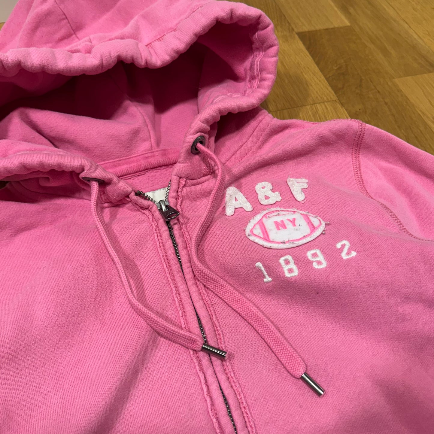 Abercrombie and Fitch pink zip-up hoodie
