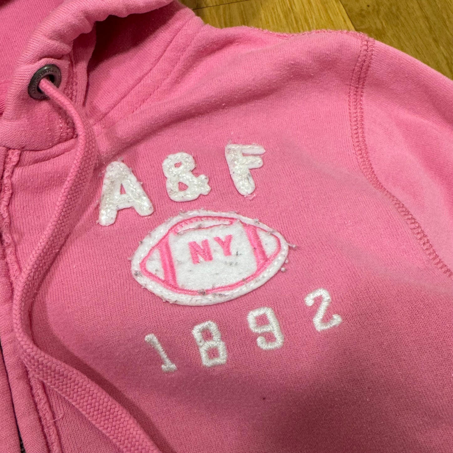 Abercrombie and Fitch pink zip-up hoodie