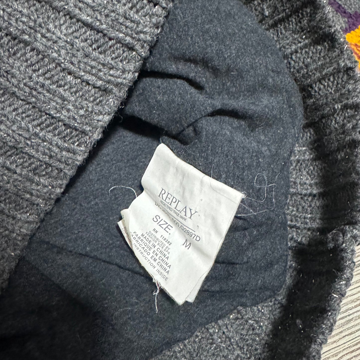 Vintage Replay “handmade knitwear” colourful jacket