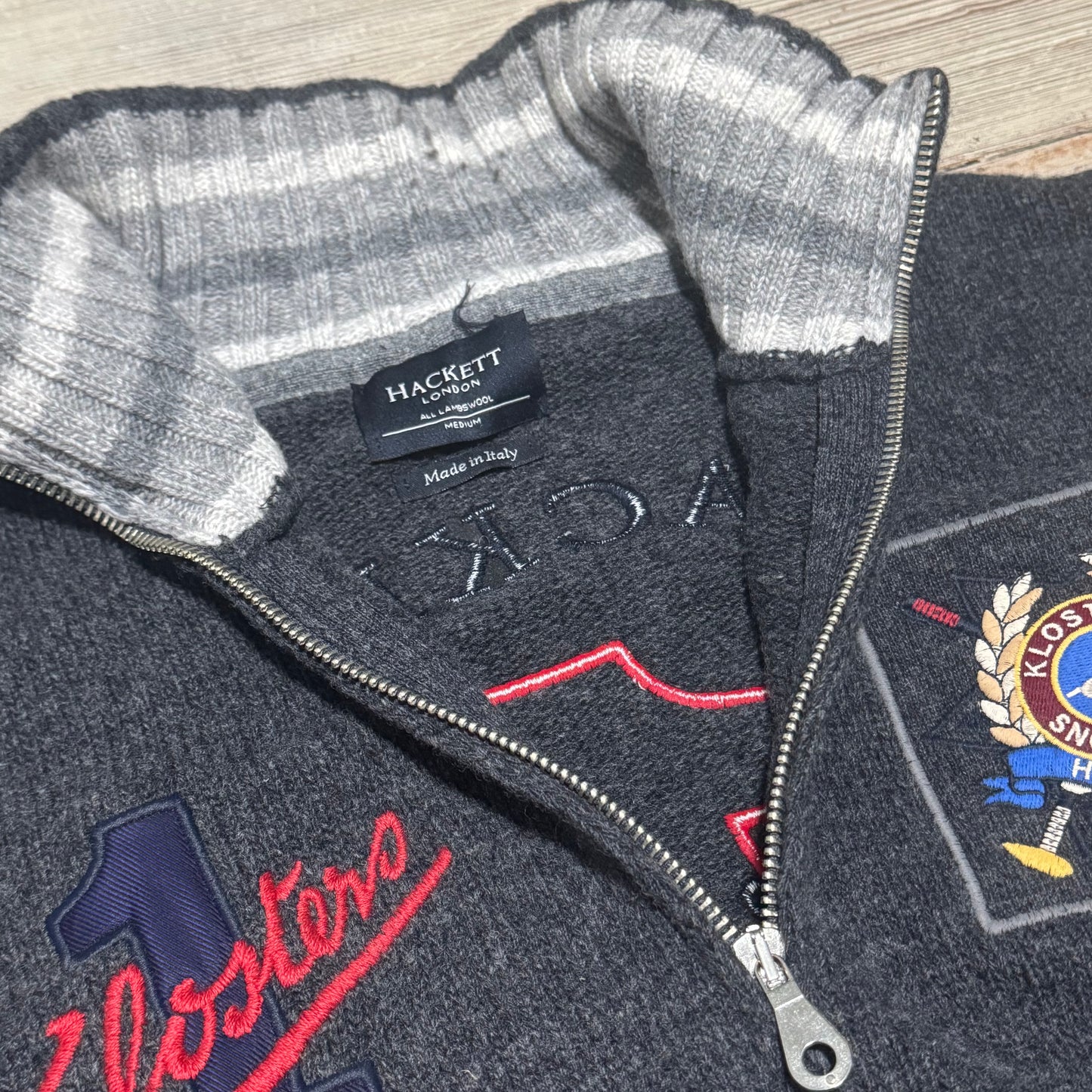 Hackett Klosters snow polo knitted jacket