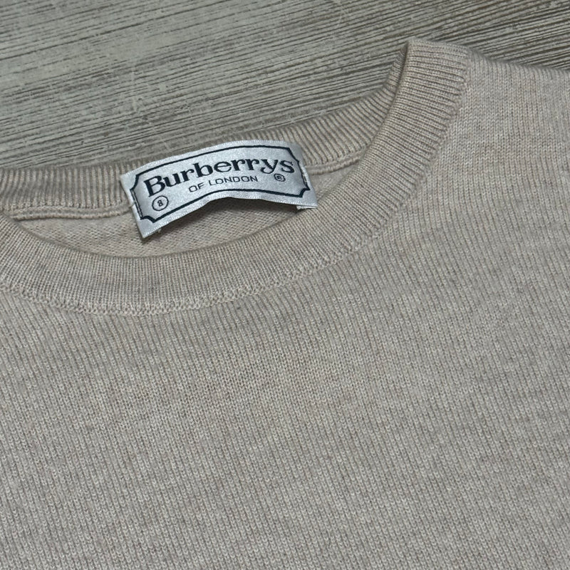 Detailansicht: Sourced limited accessories and clothes Burberry’s London cream vintage wool sweatshirt – Logo, Nähte oder Material
