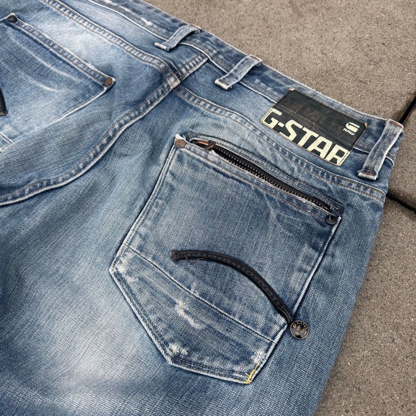 G-Star Raw slightly ripped straight jeans