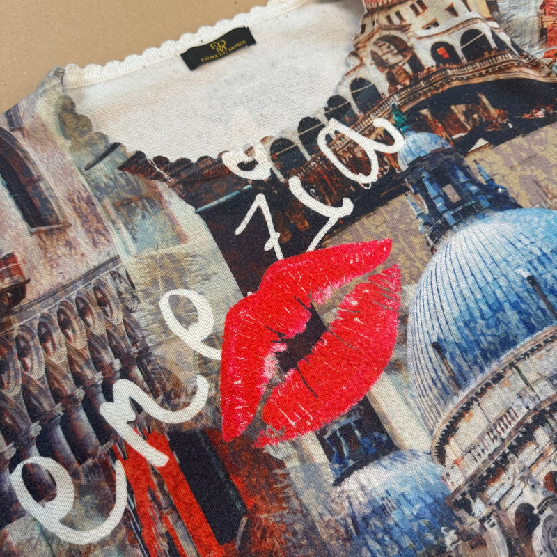 Detailansicht: Sourced limited accessories and clothes Etoile du Monde Rome full print vintage sweatshirt – Logo, Nähte oder Material