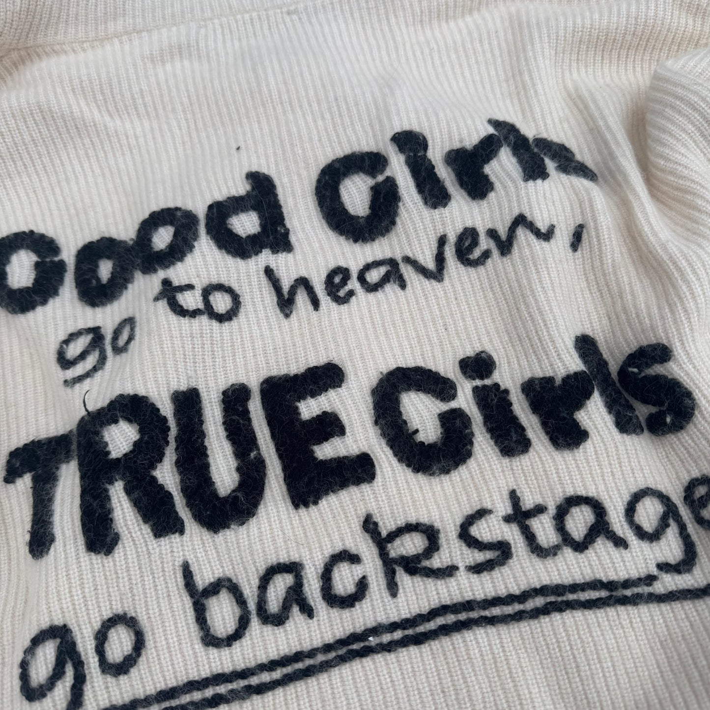 True Religion “True Girls go backstage” cropped hoodie