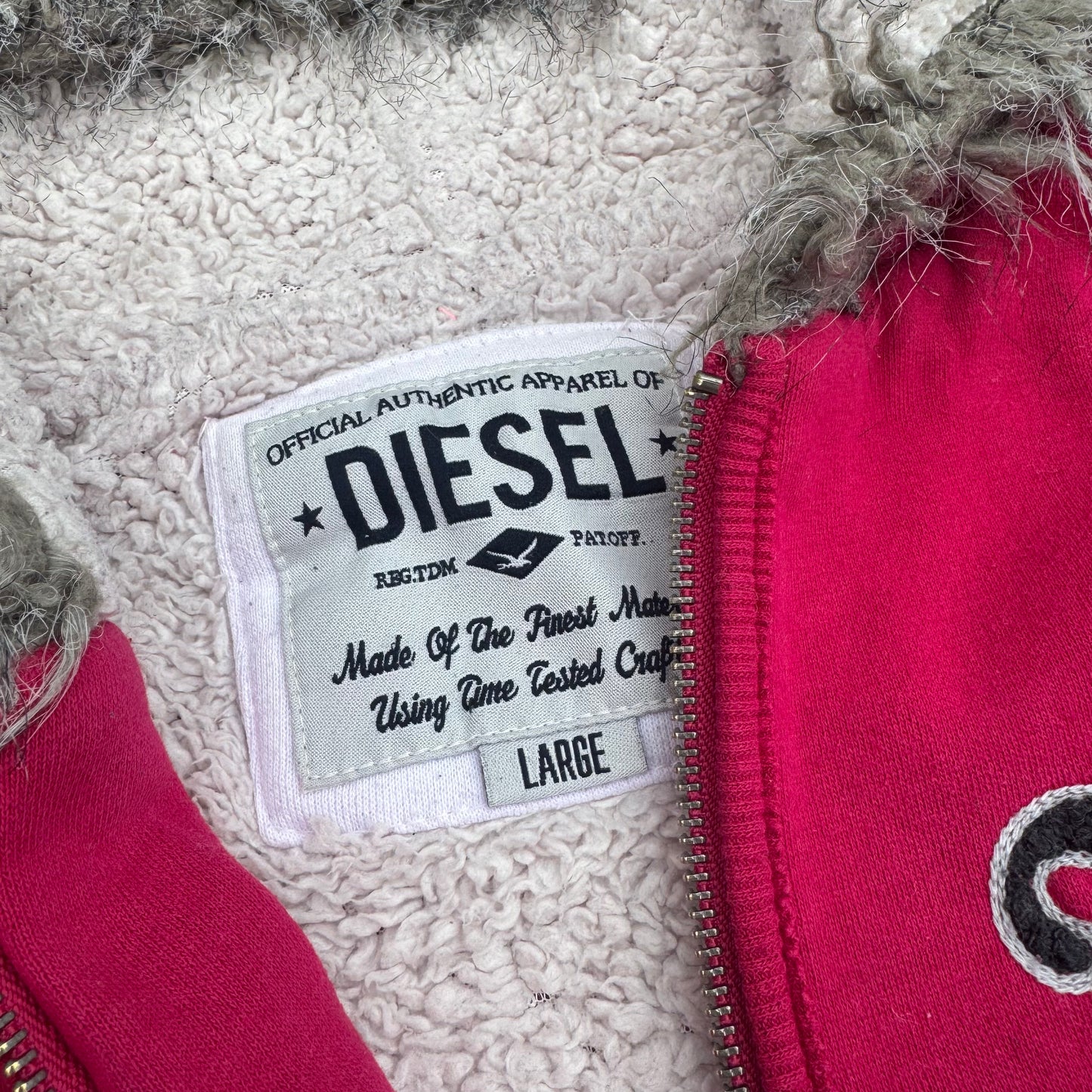 Diesel Jeans Y2K vintage pink zip-up hoodie
