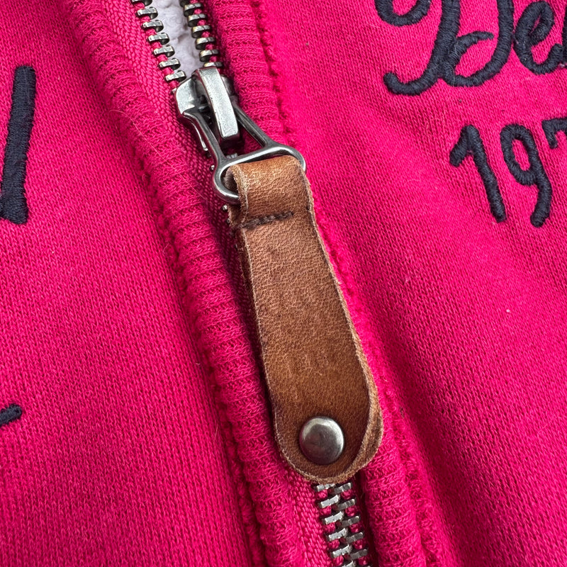 Detailansicht: Sourced limited accessories and clothes Diesel Jeans Y2K vintage pink zip-up hoodie – Logo, Nähte oder Material