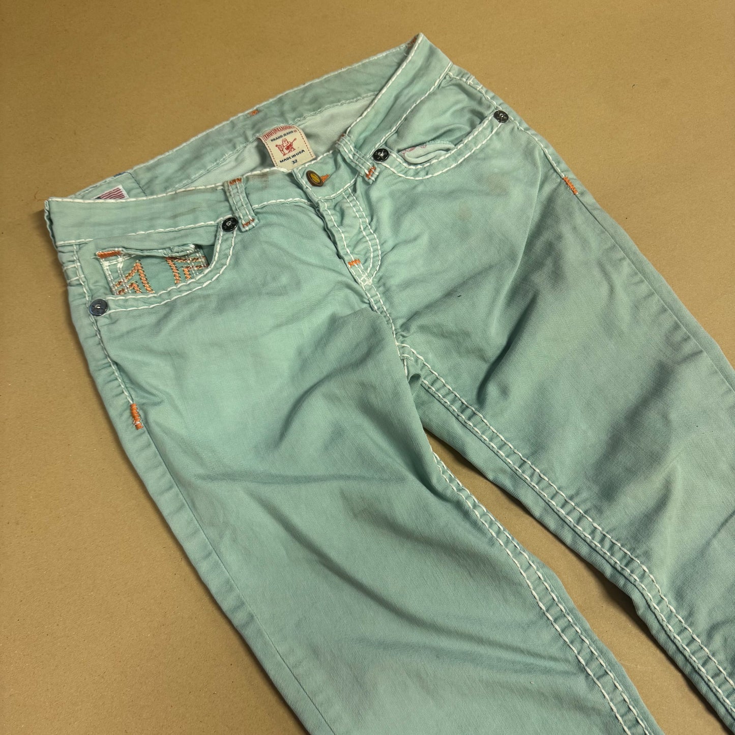 True Religion turquoise vintage pants