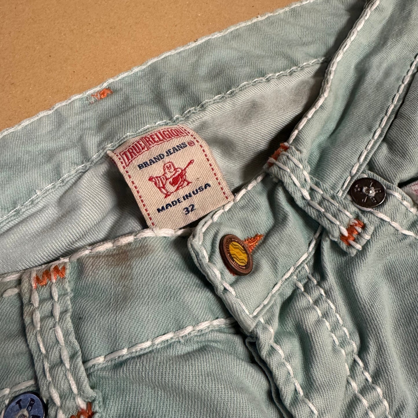 True Religion turquoise vintage pants