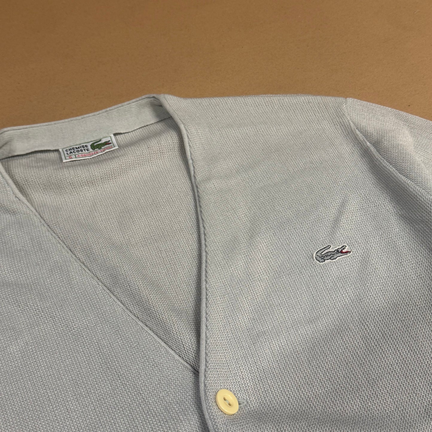 Lacoste vintage grey knitted cardigan