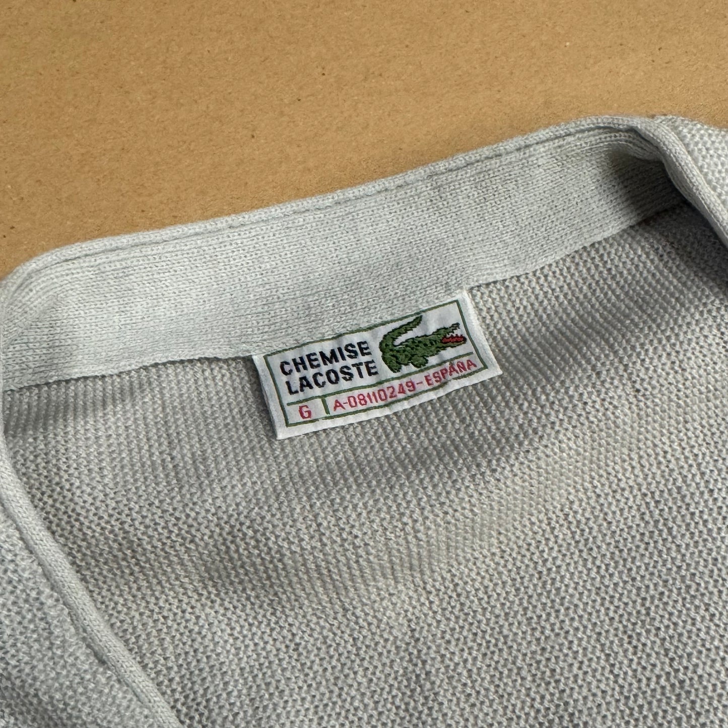 Lacoste vintage grey knitted cardigan