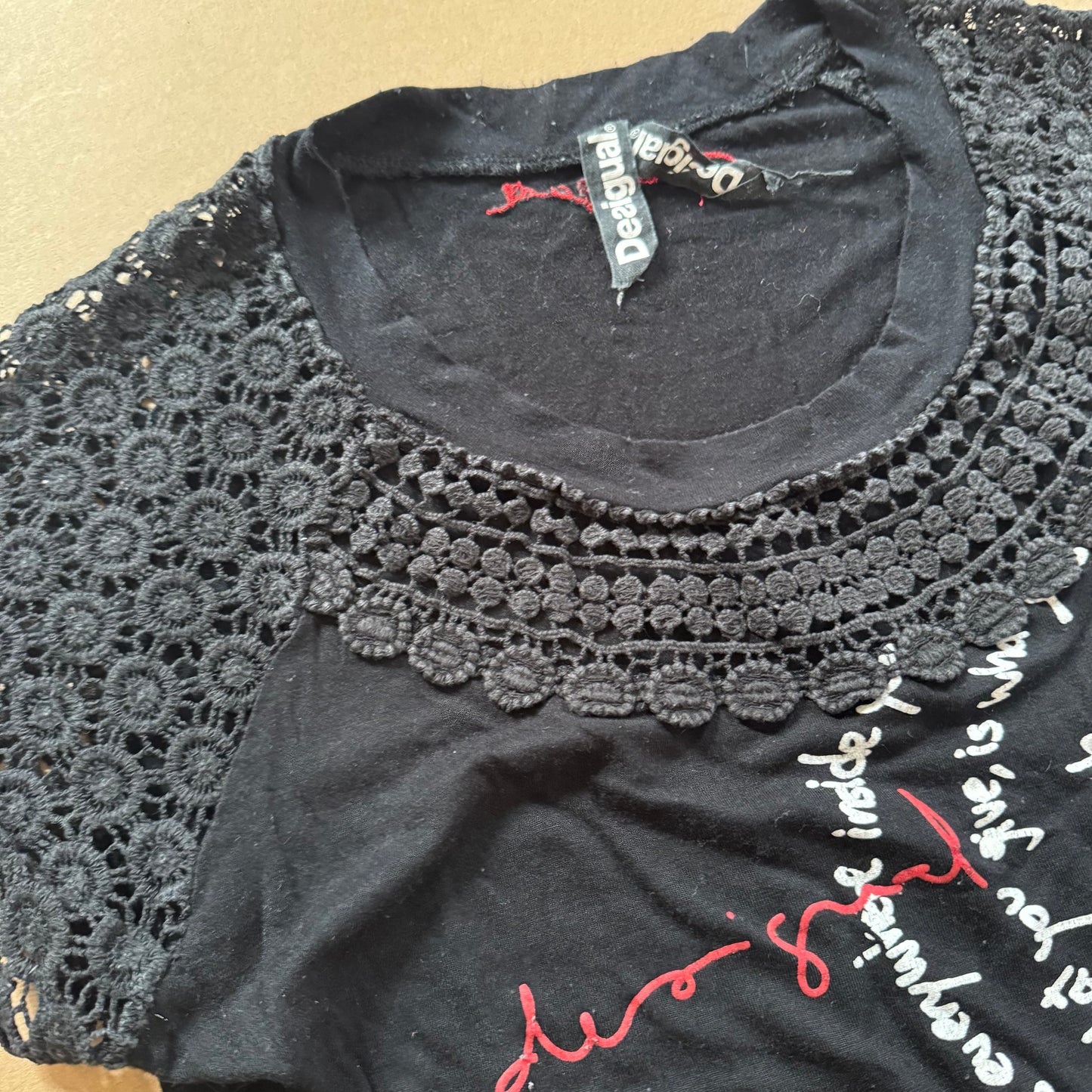 Desigual vintage embroidered Y2K top