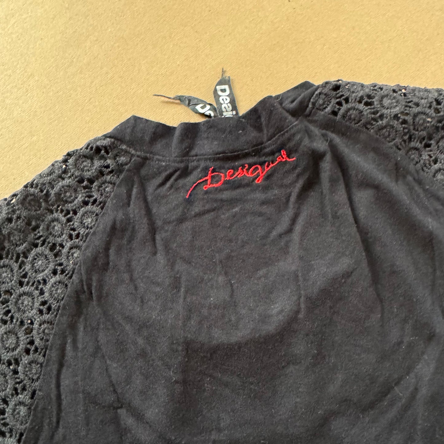 Desigual vintage embroidered Y2K top