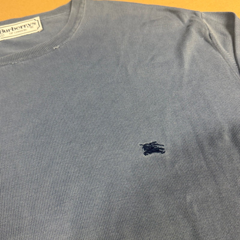 Detailansicht: Sourced limited accessories and clothes Burberry’s vintage blue crewneck sweatshirt – Logo, Nähte oder Material