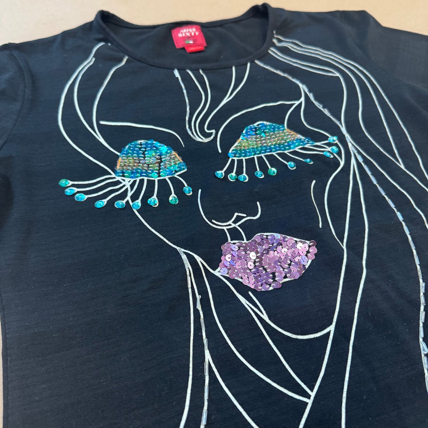 Miss Sixty glitter girl black T-shirt