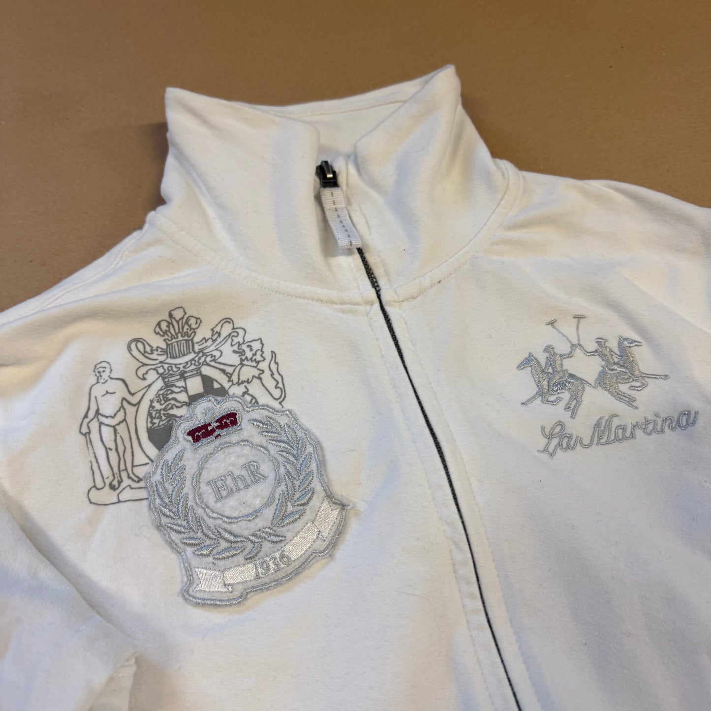 La Martina Ehr 1936 women’s white zip-up