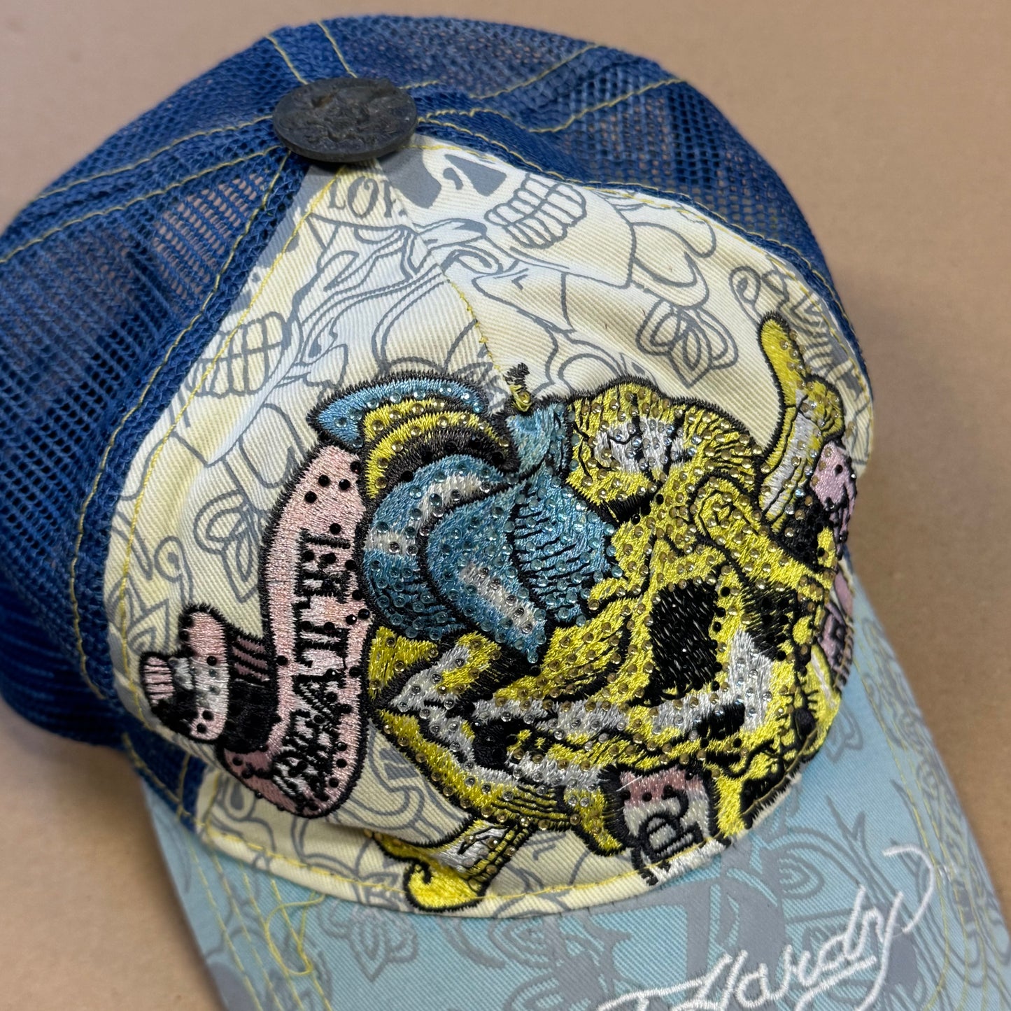 Ed Hardy vintage Y2K rhinestones cap
