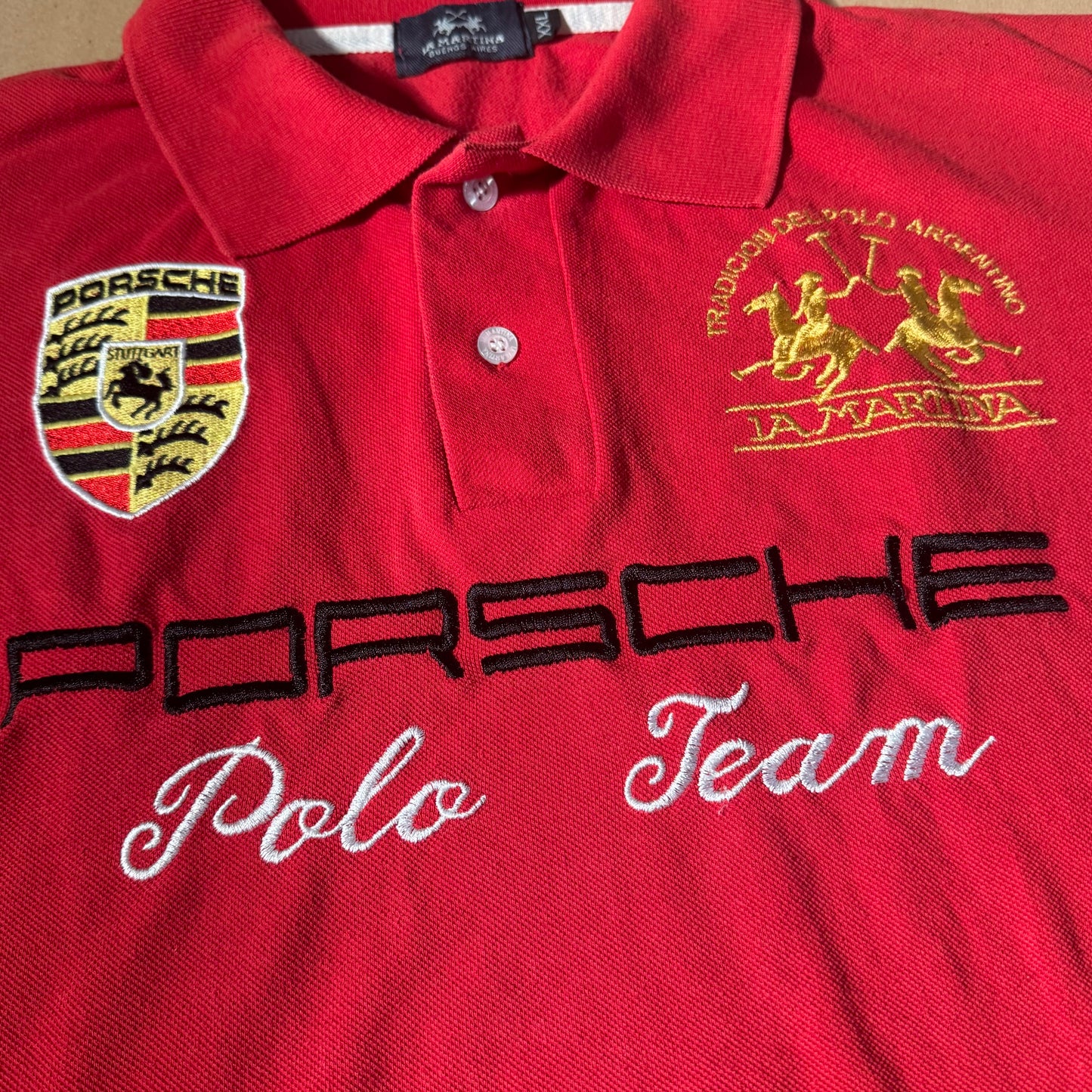 La Martina Porsche red polo