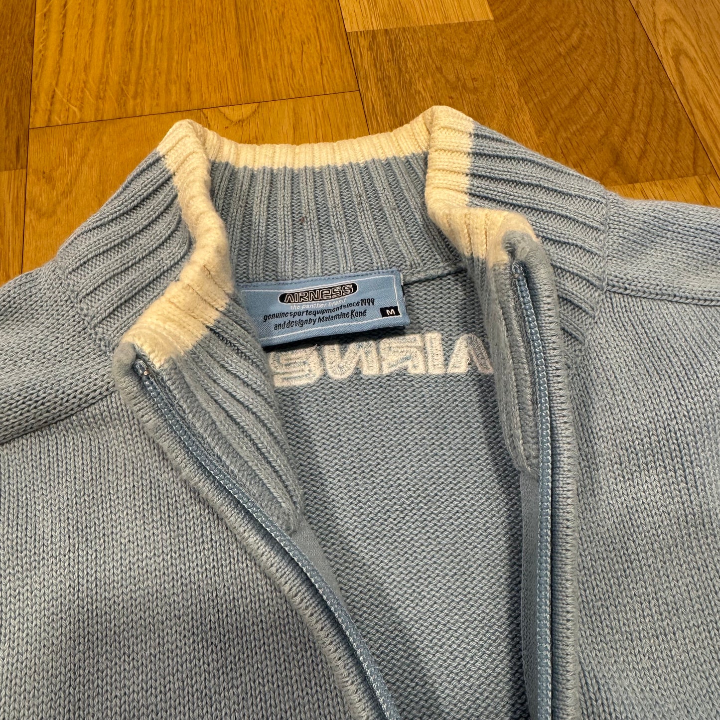 Airness vintage knitted sky blue jacket