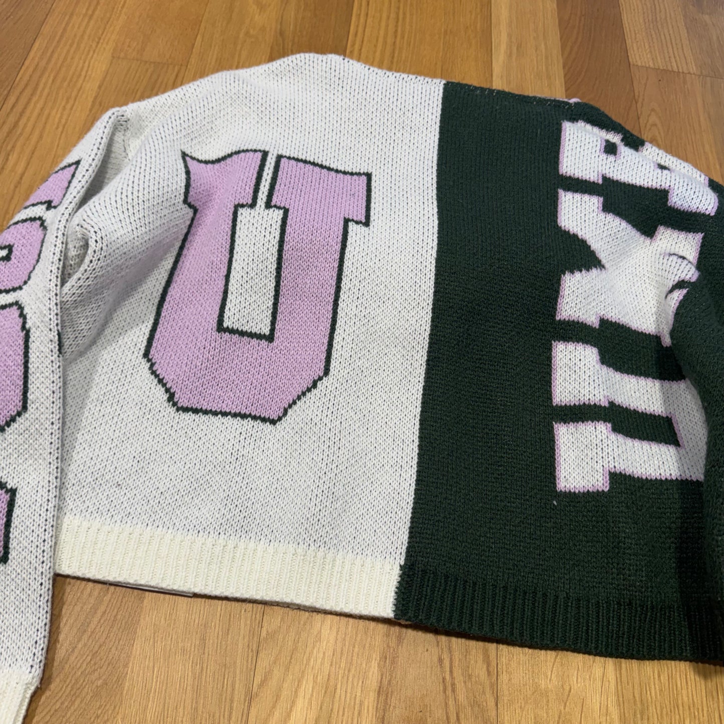 Umbro colourful cropped knitted zip-up hoodie