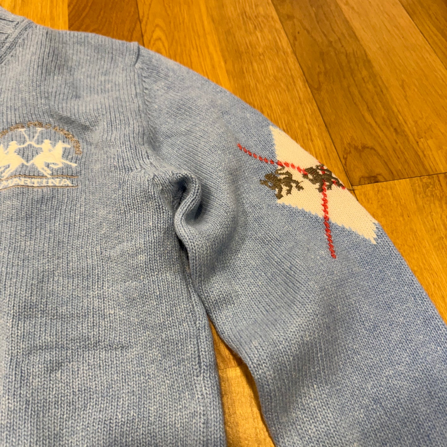 La Martina Aspen Snow Polo blue knitted jacket