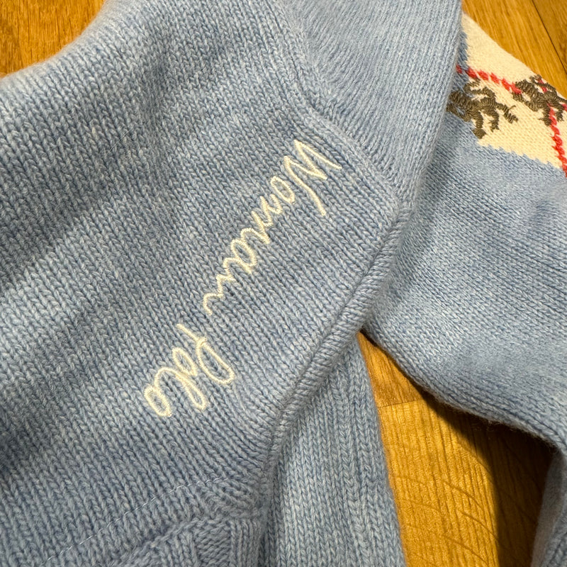 Detailansicht: Sourced limited accessories and clothes La Martina Aspen Snow Polo blue knitted jacket – Logo, Nähte oder Material