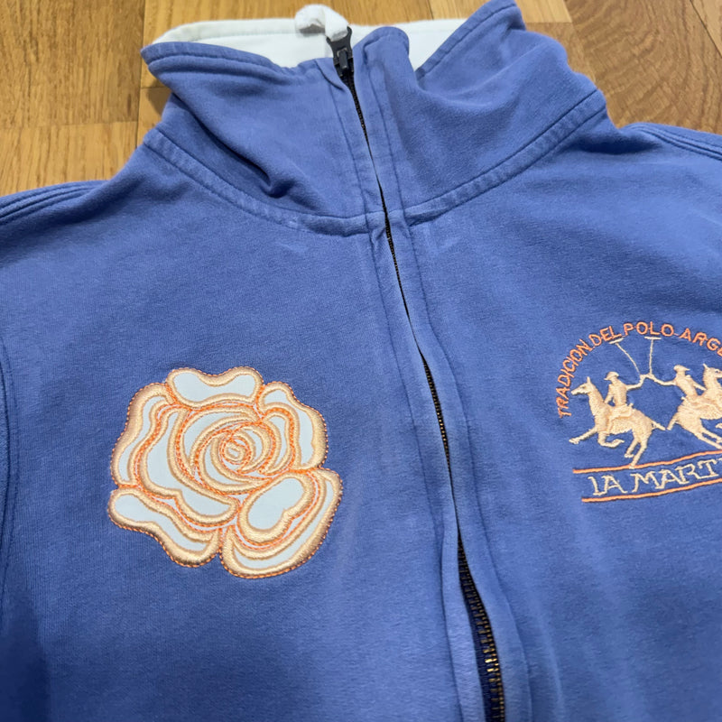 Detailansicht: Sourced limited accessories and clothes La Martina Replica floral blue women’s zip-up – Logo, Nähte oder Material