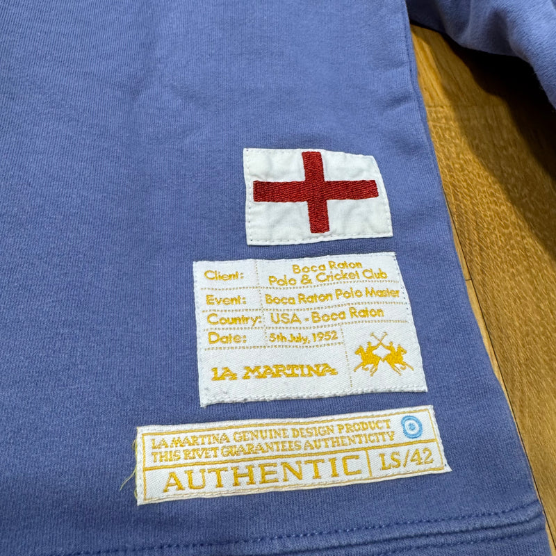 Detailansicht: Sourced limited accessories and clothes La Martina Replica floral blue women’s zip-up – Logo, Nähte oder Material