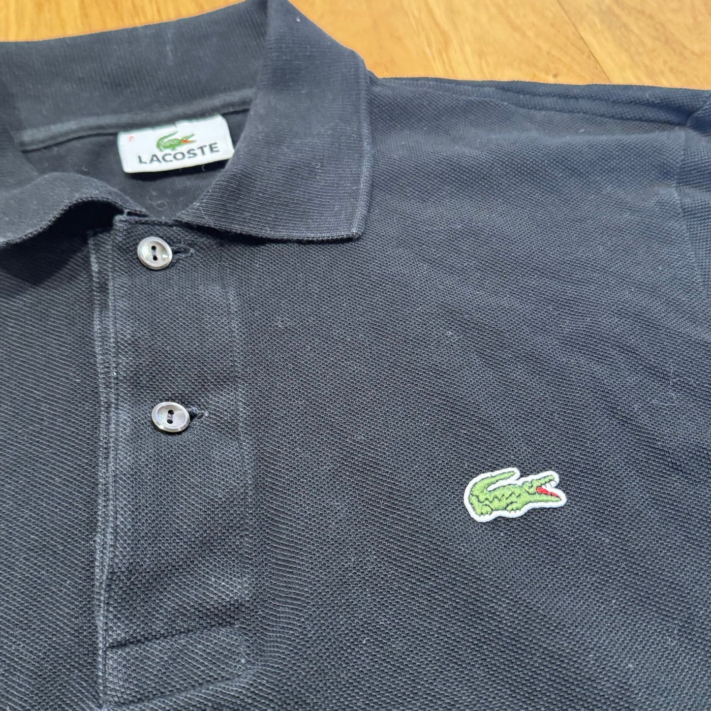 Lacoste black long sleeve polo shirt