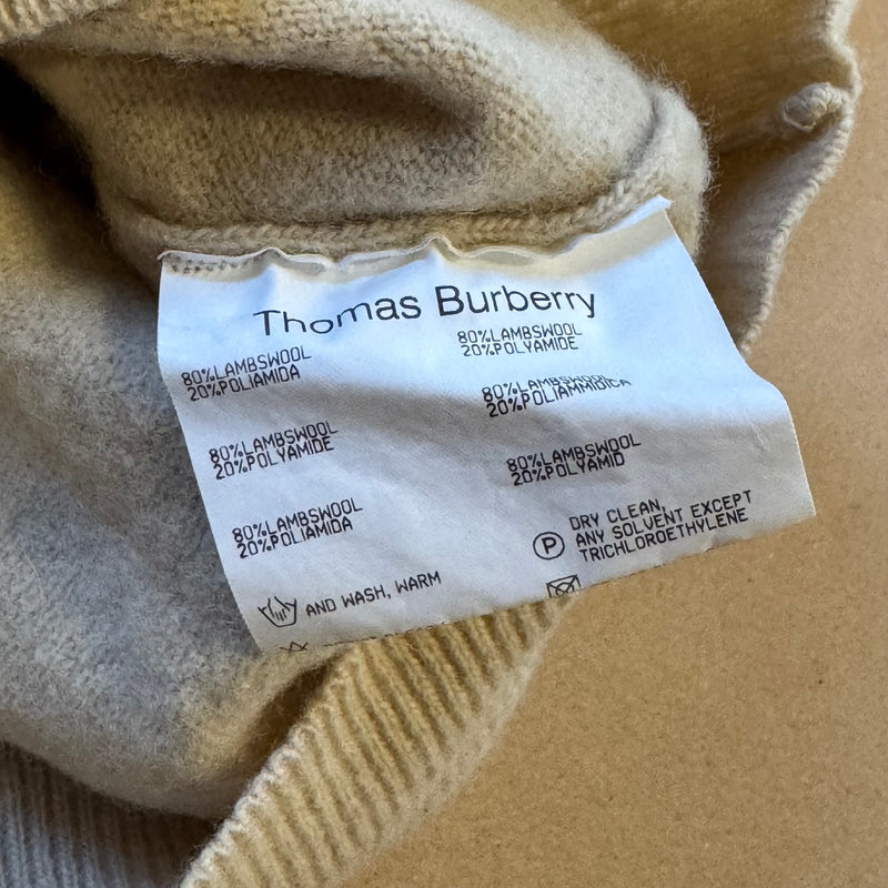 Detailansicht: Sourced limited accessories and clothes Thomas Burberry vintage lambswool womens sweatshirt – Logo, Nähte oder Material