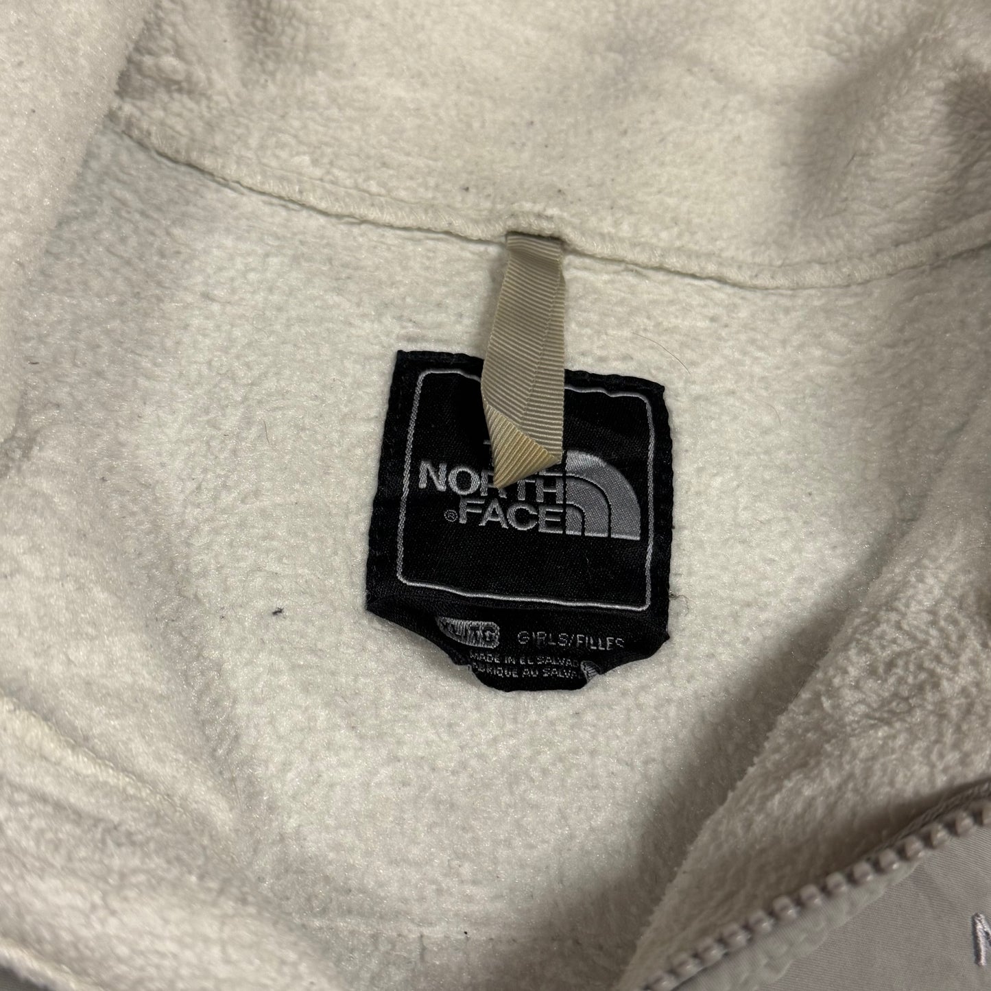 The North Face white fleece jacket