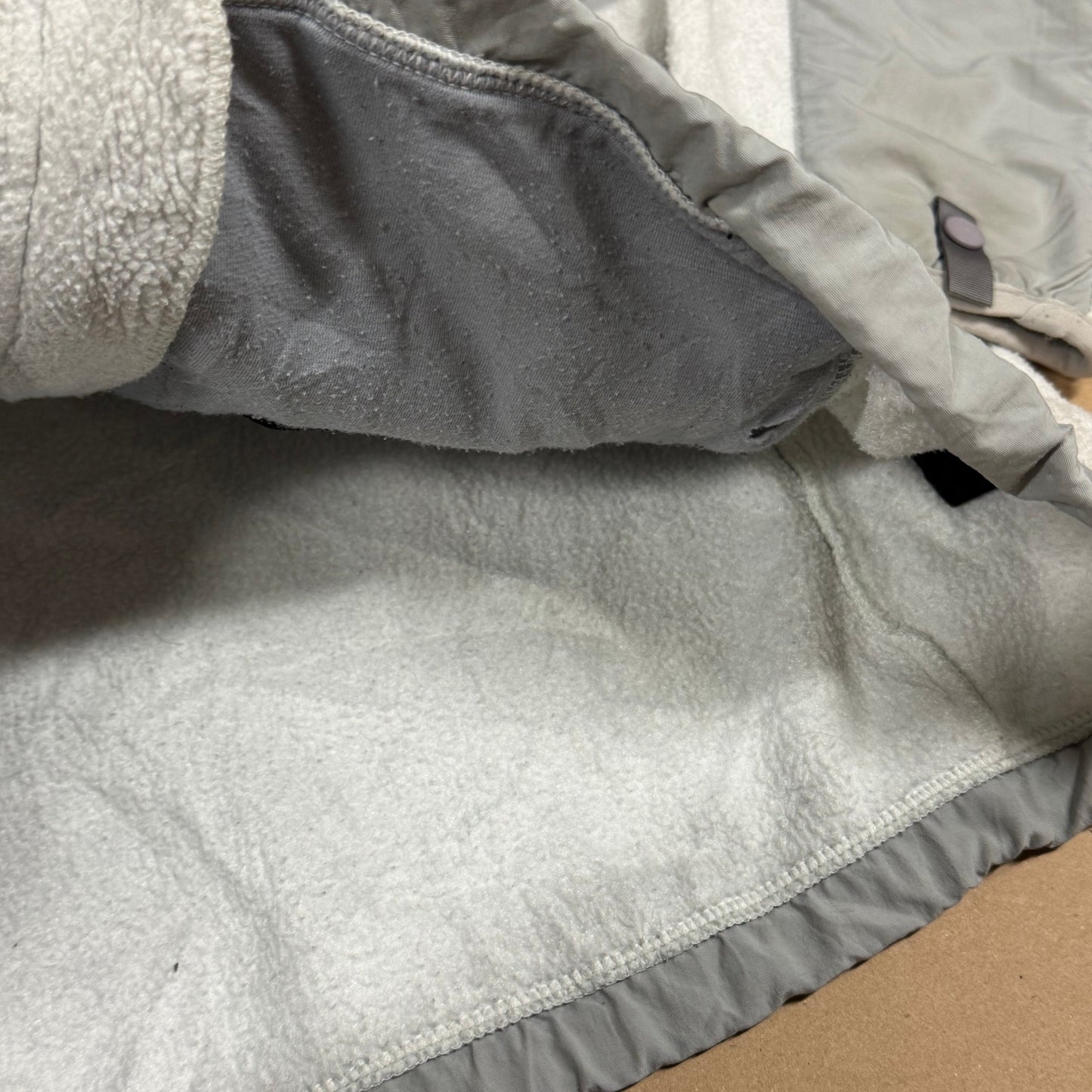 The North Face white fleece jacket